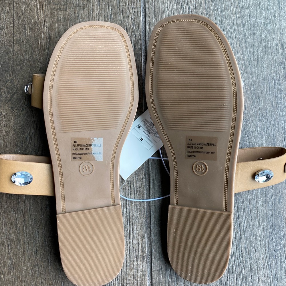 Tan sandals with rhinestones. Women’s sizes 11. A New Day Brand NWT - Picture 7 of 9